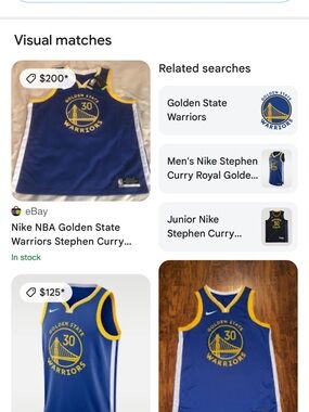 Nike Royal Blue & Yellow Golden State Warriors #30 Jersey